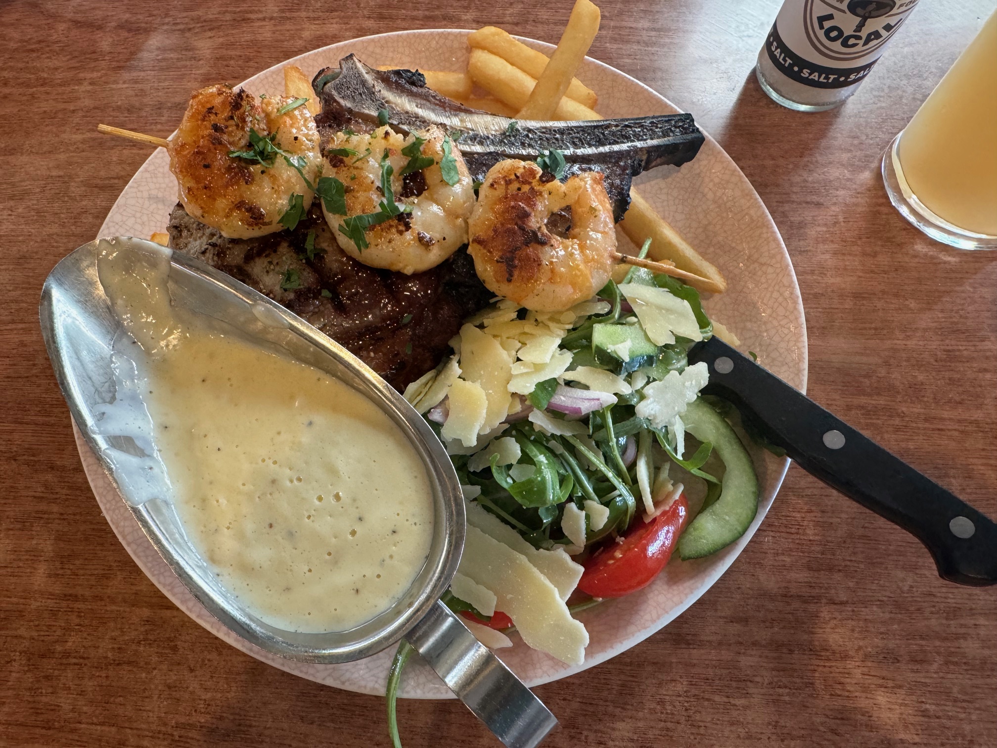 Ribeye with Grilled Prawns @ Perth Best Pub Dining, The last local